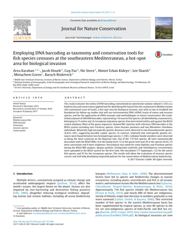 Employing DNA Barcoding As Taxonomy and Conservation Tools For