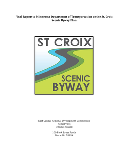 St. Croix Scenic Byway Plan