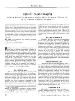 Signs in Thoracic Imaging Geoﬀrey B