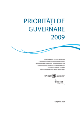 Priorităţi De Guvernare 2009