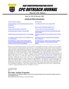 USAF Counterproliferation Center CPC Outreach Journal #320