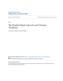 The Prophet Elijah in Jewish and Christian Traditions
