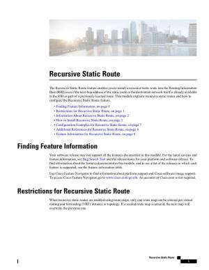 Recursive Static Route
