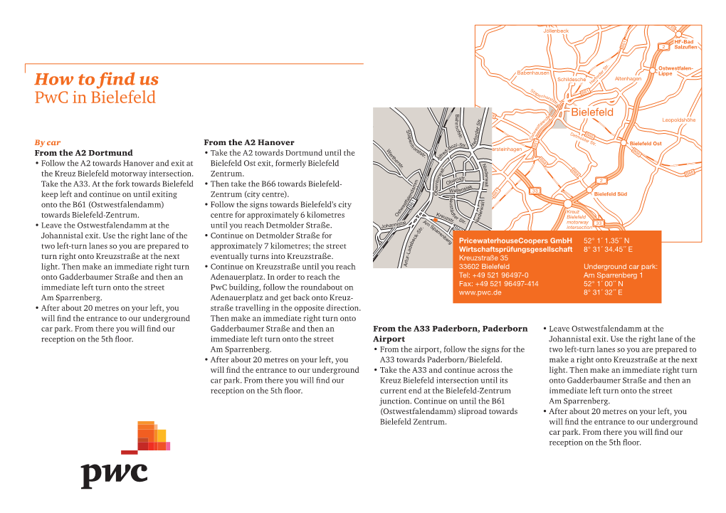 How to Find Us Pwc in Bielefeld Page 2