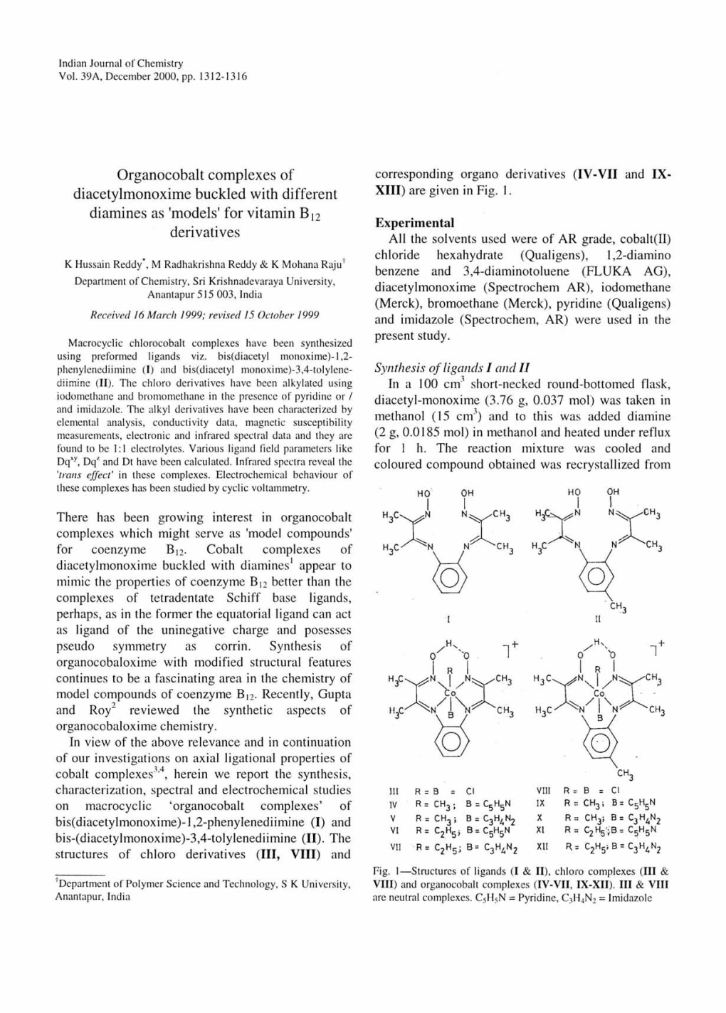 Organocobalt Complexes of Diacetylmonoxime Buckled