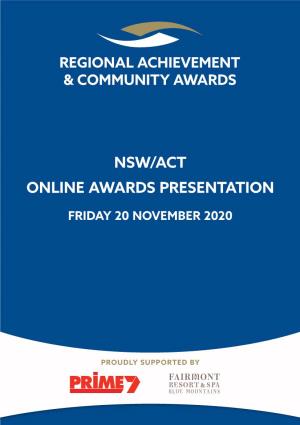 Online Awards Presentation Nsw/Act
