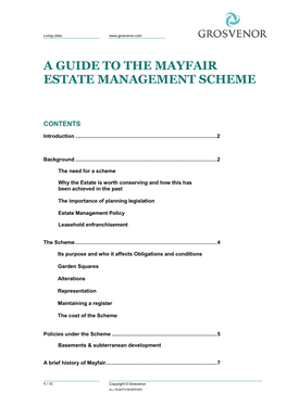 A Guide to the Mayfair Estate Management Scheme