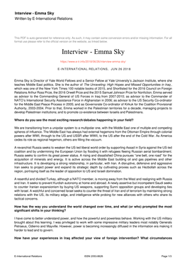 Emma Sky Written by E-International Relations