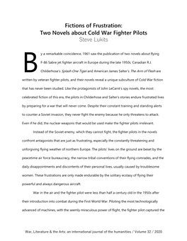 Two Novels About Cold War Fighter Pilots Steve Lukits