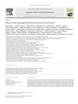 What Are the Toxicological Effects of Mercury in Arctic Biota?