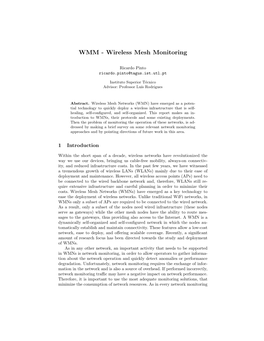 WMM - Wireless Mesh Monitoring