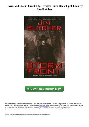 Download Storm Front the Dresden Files Book 1 Pdf Book by Jim Butcher