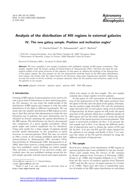 Analysis of the Distribution of HII Regions in External Galaxies