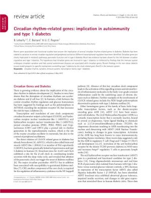 Circadian Rhythm-Related Genes: Implication in Autoimmunity And