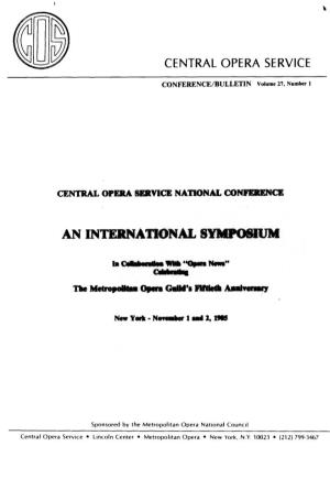 Central Opera Service Bulletin • Vol