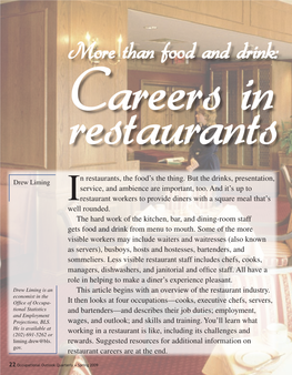 More Than Food and Drink: Careers in Restaurants