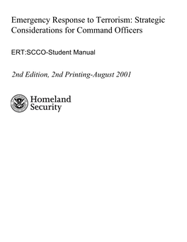Strategic Considerations for Command Officers--Student Manual
