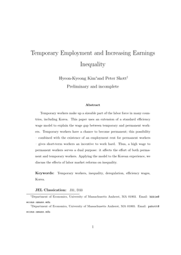 Temporary Employment and Increasing Earnings Inequality