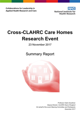 Cross-CLAHRC Care Homes Research Event 23 November 2017