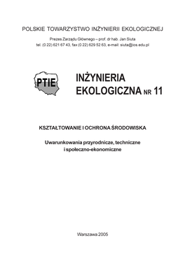 Inżynieria Ekologiczna Nr 11, 2005