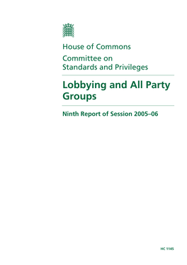 Lobbying and All Party Groups