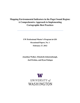 Mapping Environmental Indicators in the Puget Sound Region: a Comprehensive Approach to Implementing Cartographic Best Practices