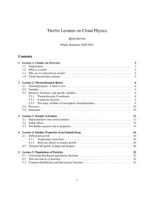 Twelve Lectures on Cloud Physics