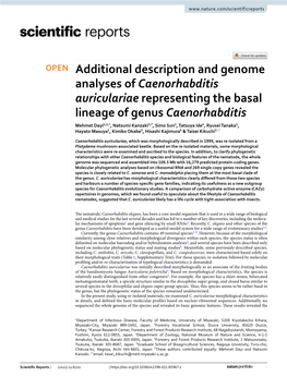 Additional Description and Genome Analyses of Caenorhabditis