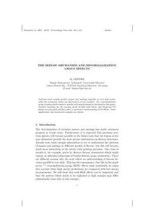 The Seesaw Mechanism and Renormalization Group Effects