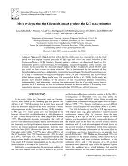 Evidence That the Chicxulub Impact Predates the K/T Mass Extinction