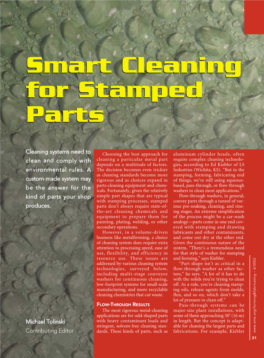 Smart Cleaning for Stamped Parts