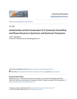 Antisymmetry and the Conservation of C-Command: Scrambling and Phrase Structure in Synchronic and Diachronic Perspective