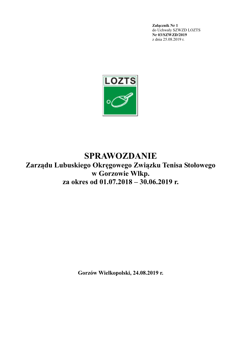 Sprawozdanie Z Działalności Zarządu Za Sezon 2018/2019