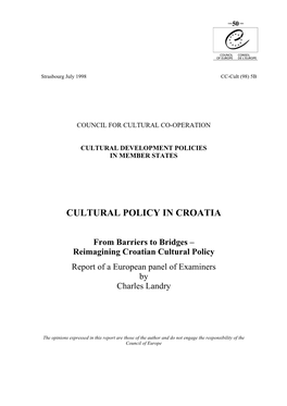 Cultural Policy in Croatia