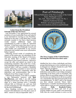 Port of Pittsburgh Official Publication of the Navy League of the United States, Pittsburgh Council