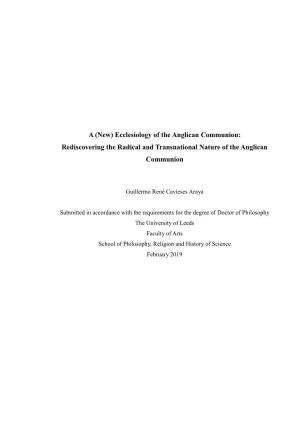 Ecclesiology of the Anglican Communion: Rediscovering the Radical and Transnational Nature of the Anglican Communion