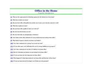Office in the Home Frequently Asked Questions