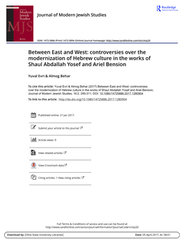 Controversies Over the Modernization of Hebrew Culture in the Works of Shaul Abdallah Yosef and Ariel Bension