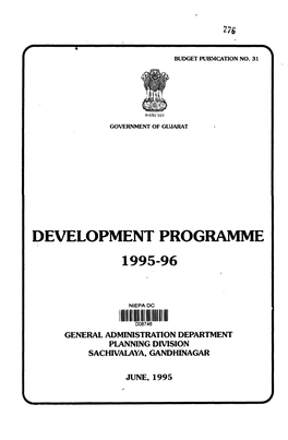Development Programme 1995-96 General Administration Department