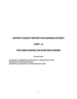 District Survey Report for Nanded District