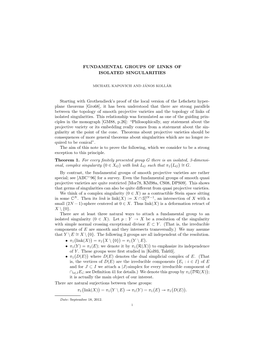 Fundamental Groups of Links of Isolated Singularities