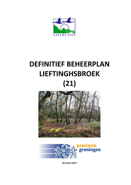 Natura 2000 Beheerplan Lieftinghsbroek