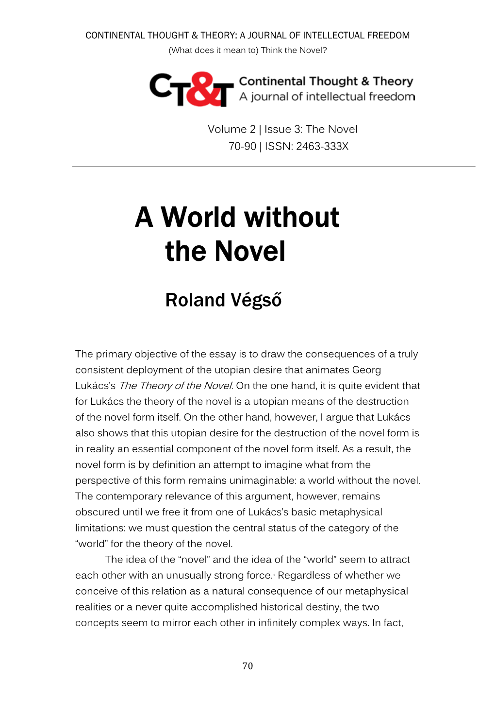 A World Without the Novel