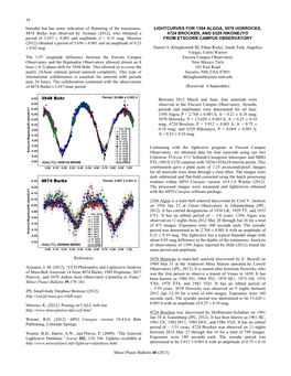 16 Minor Planet Bulletin 40 (2013)