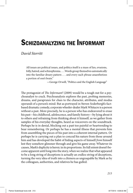 Schizoanalysing the Informant