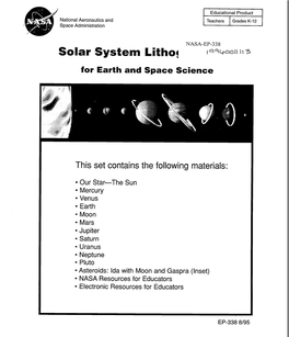 Solar System Litho! IS~~SOIII\3 for Earth and Space Science