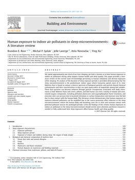 Human Exposure to Indoor Air Pollutants in Sleep Microenvironments: a Literature Review