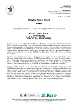 Chipping Norton School Advert