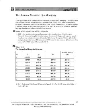 The Revenue Functions of a Monopoly