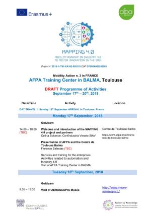 AFPA Training Center in BALMA, Toulouse